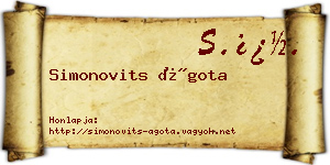 Simonovits Ágota névjegykártya