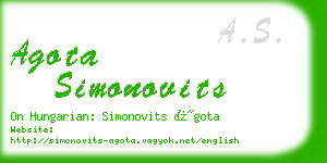 agota simonovits business card